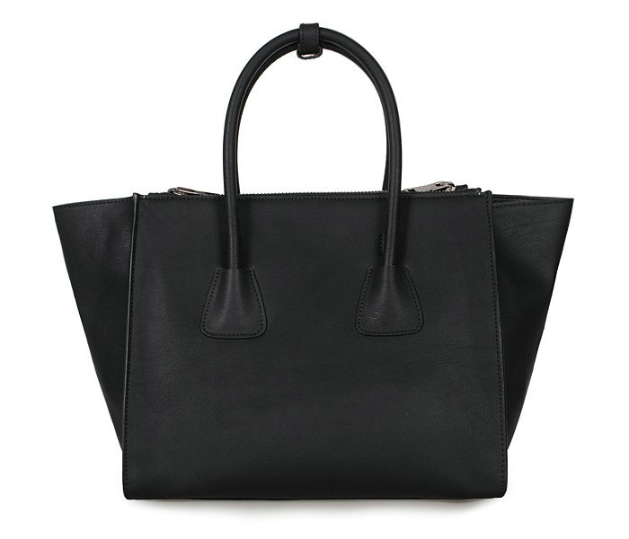 2014 Prada Glace Calf Leather Tote Bag BN2619 black - Click Image to Close
